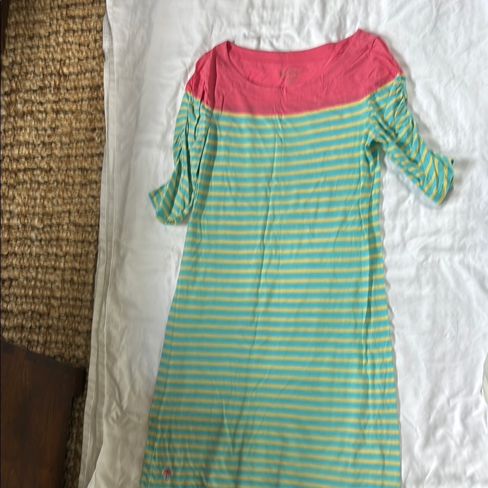 Lilly Pulitzer Pink and Green Striped Mini Dress